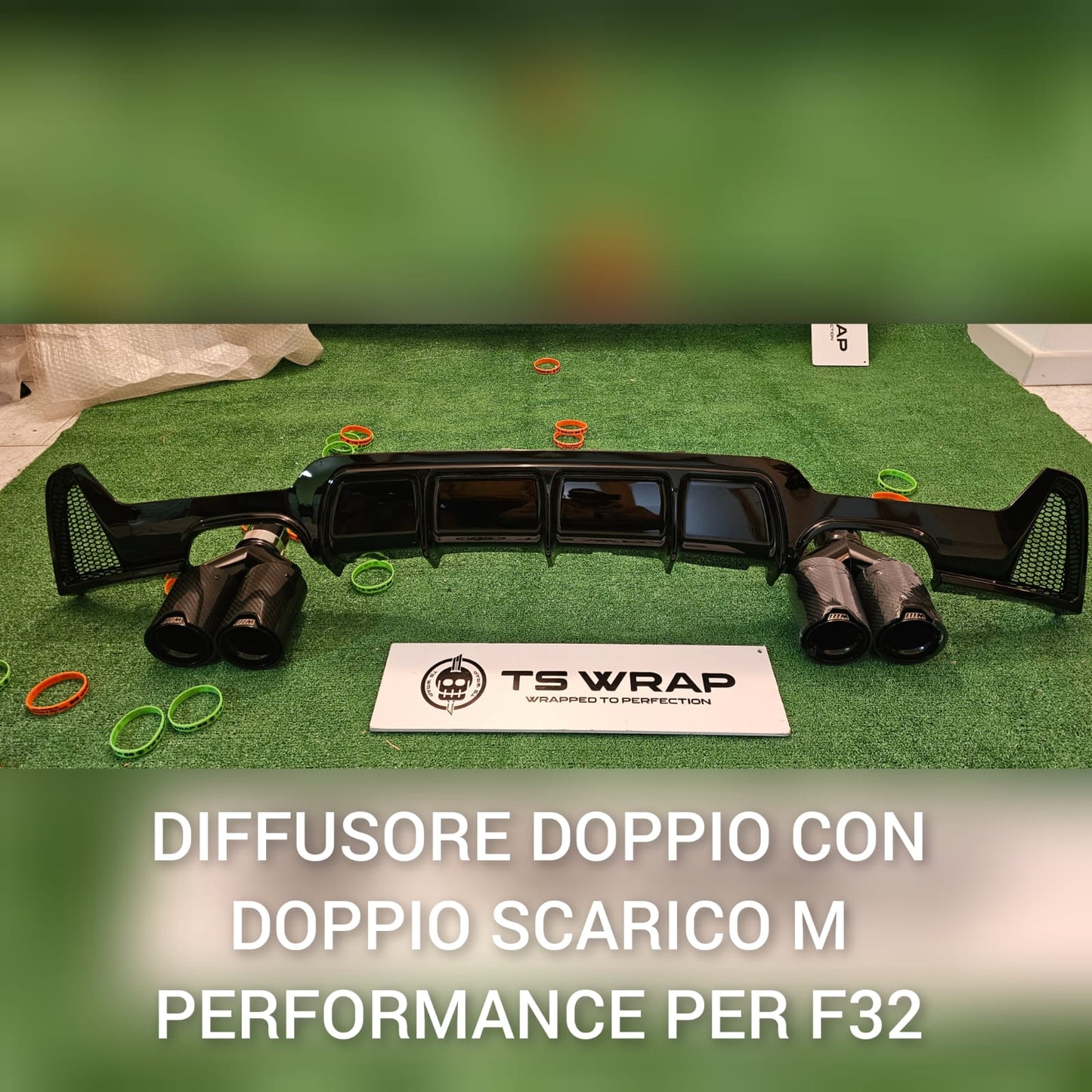 Diffusore posteriore nero lucido BMW 420 F32 con doppia uscita