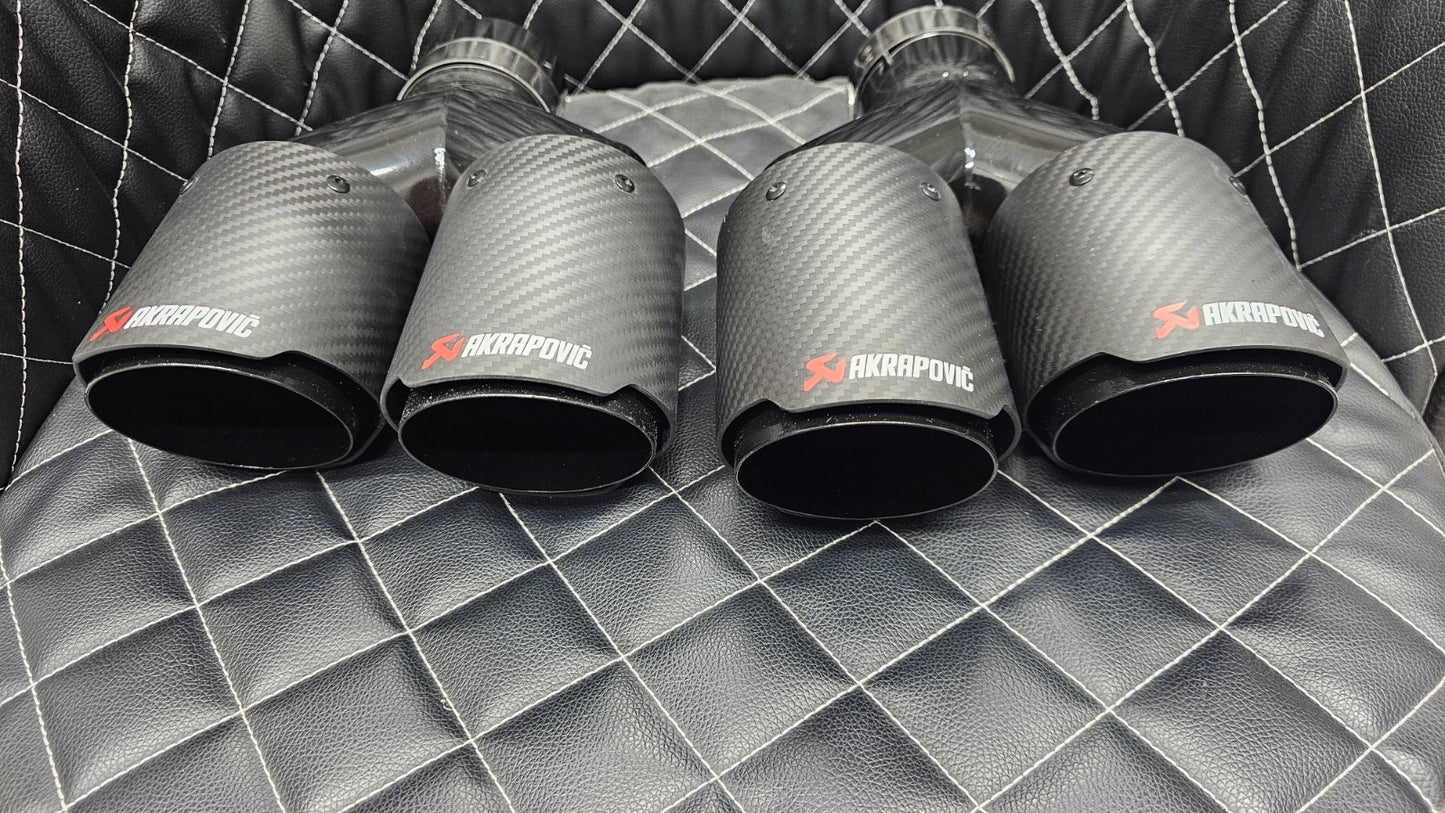 Scarico Racing doppio in Carbonio Opaco
